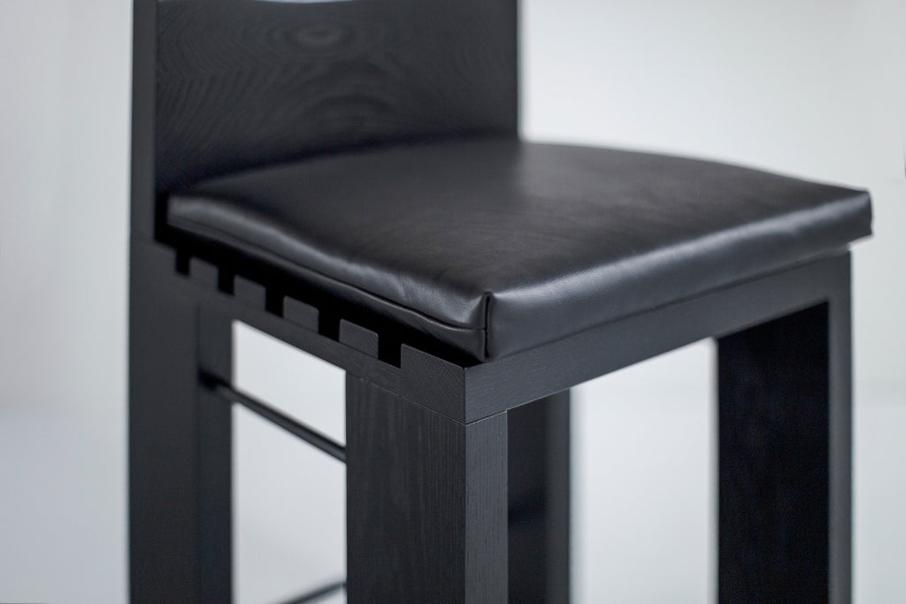 Black Chile Counter Stool Black Leather, Image 3