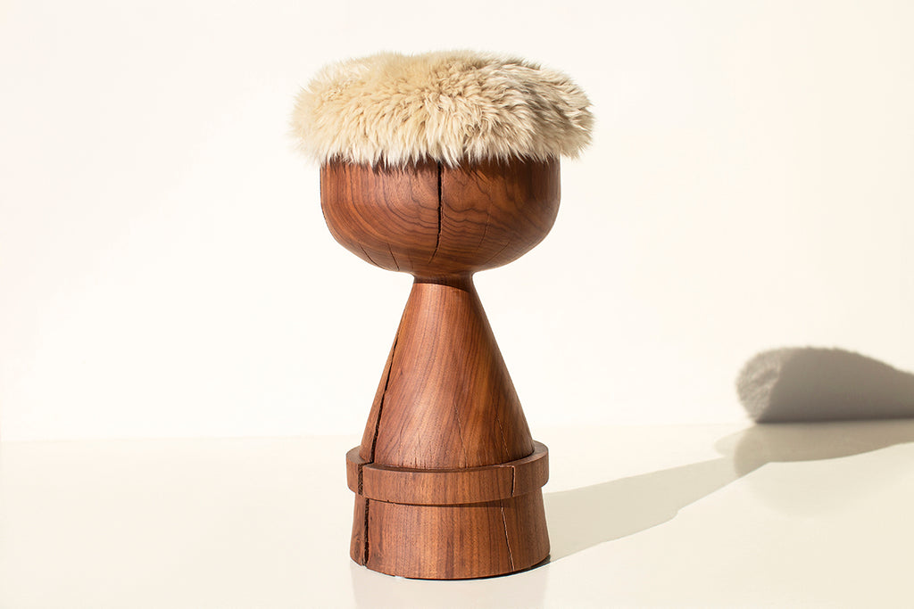 Boca Counter Stool Walnut Sheepskin Image 05