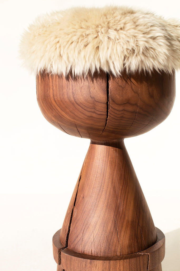 Boca Counter Stool Walnut Sheepskin Image 06