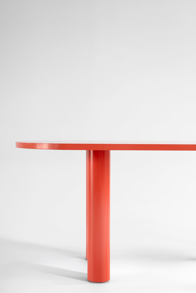 Cava Dining Table Bright Coral Lacquer, image 4