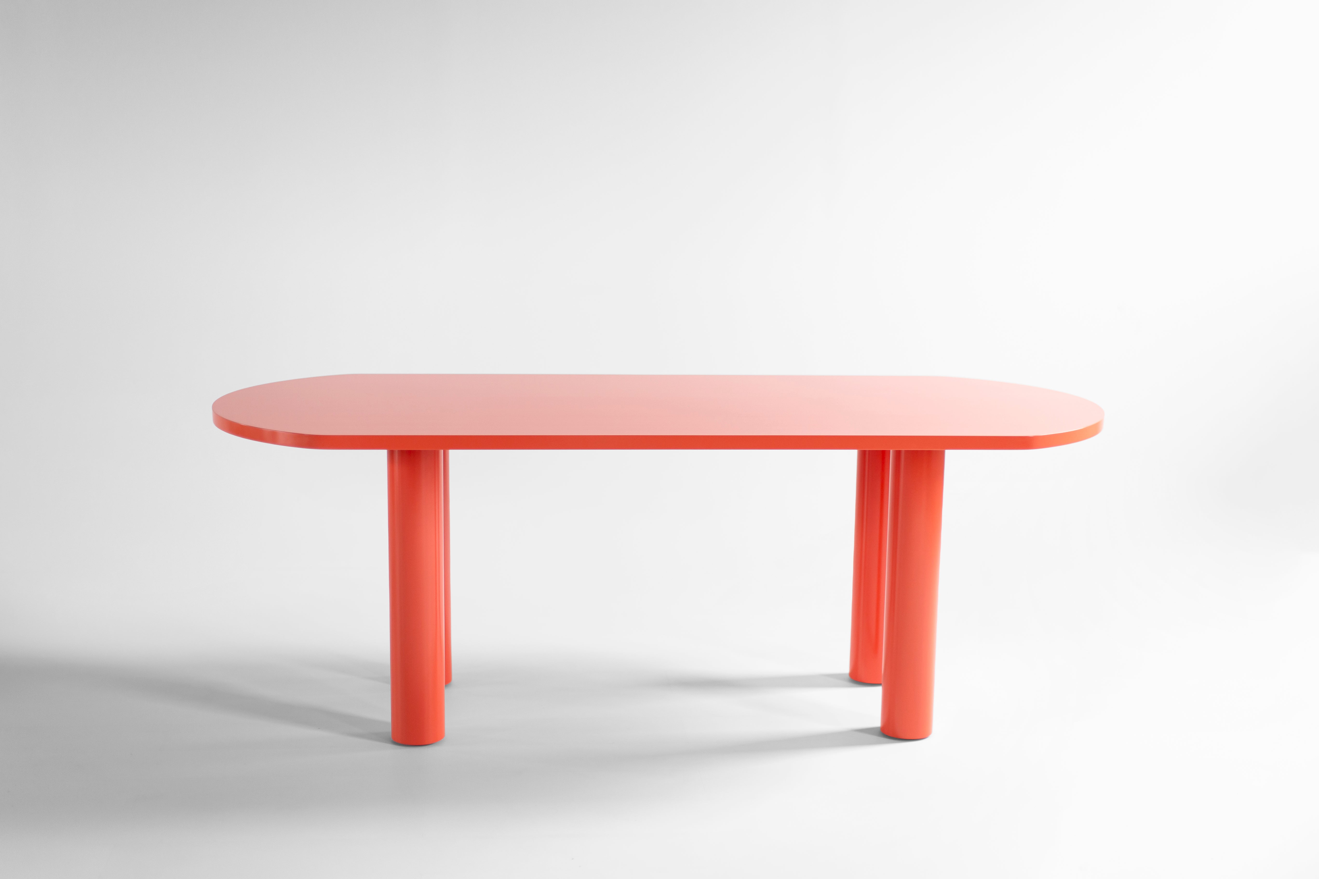 Cava Dining Table Bright Coral Lacquer, image 5