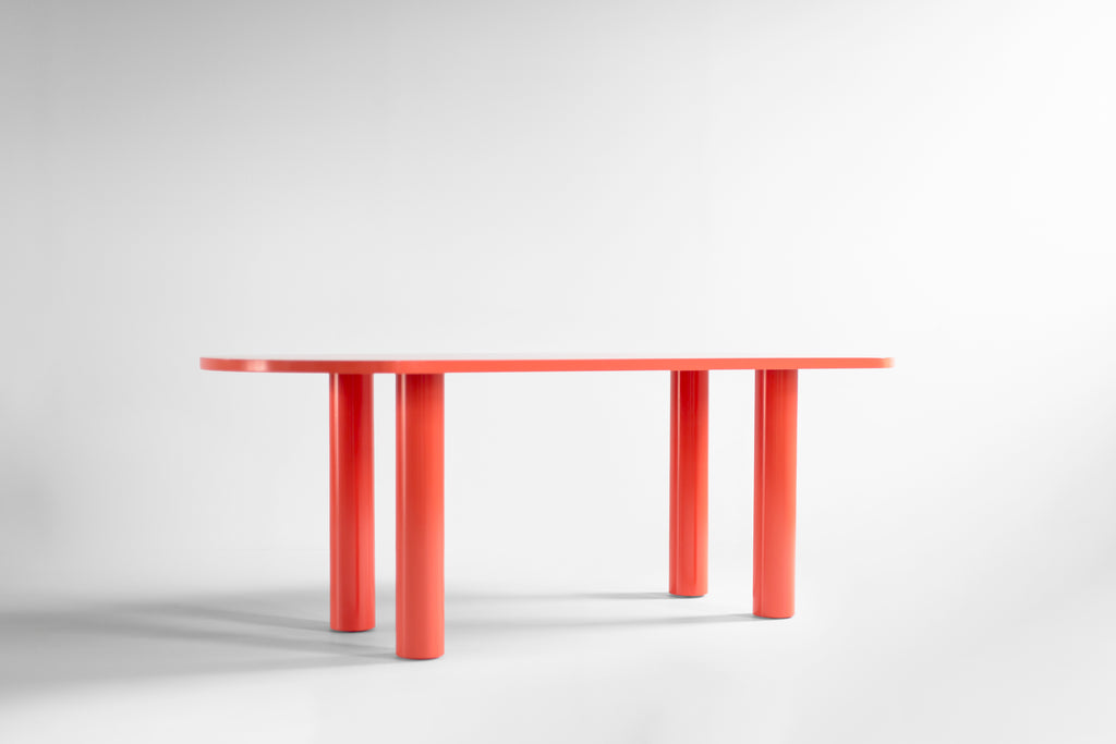 Cava Dining Table Bright Coral Lacquer, image 6
