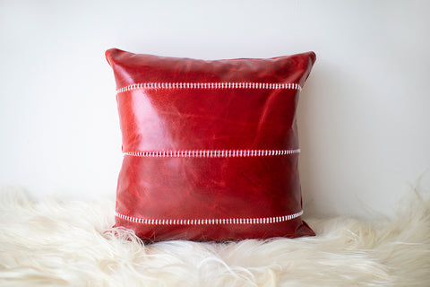 Christmas Throw Pillow in Leather - 0425