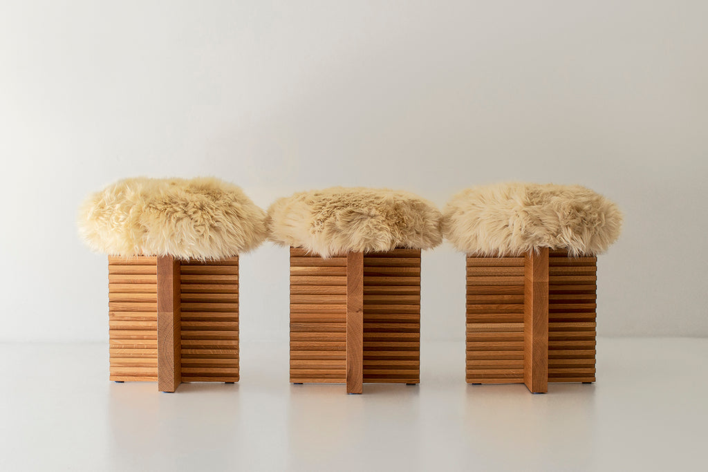 Cicely Dining Stool Sheepskin, Image 01