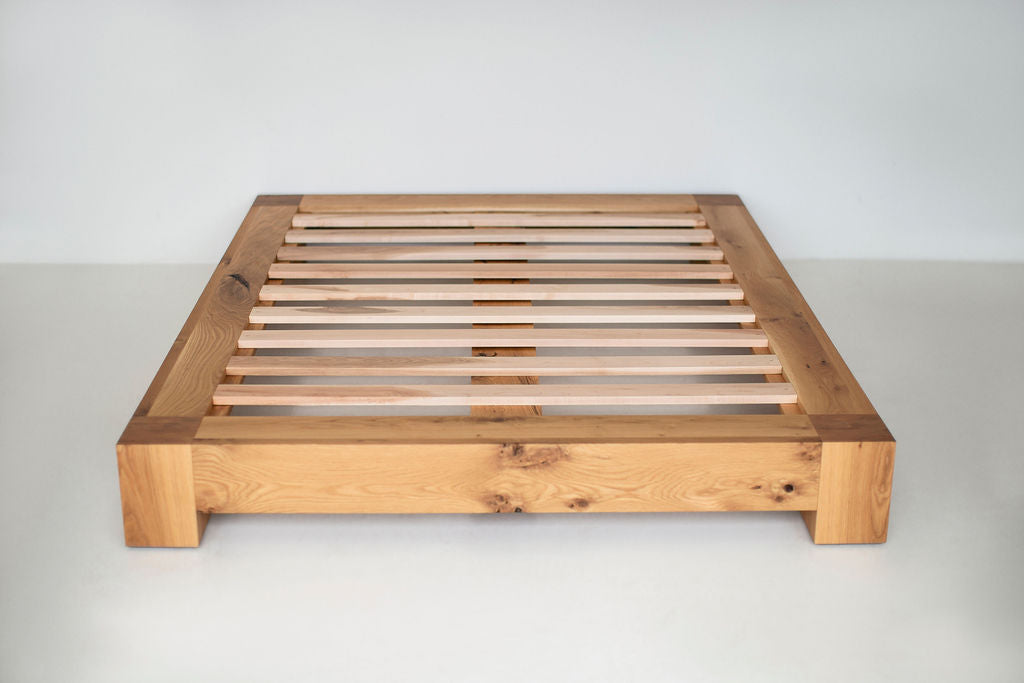 Ithaca Platform Bed Rustic White Oak, image 01