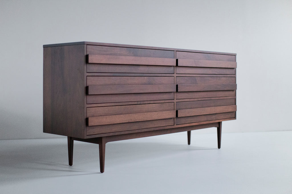 Modern 6 Foot Walnut Dresser, image 1