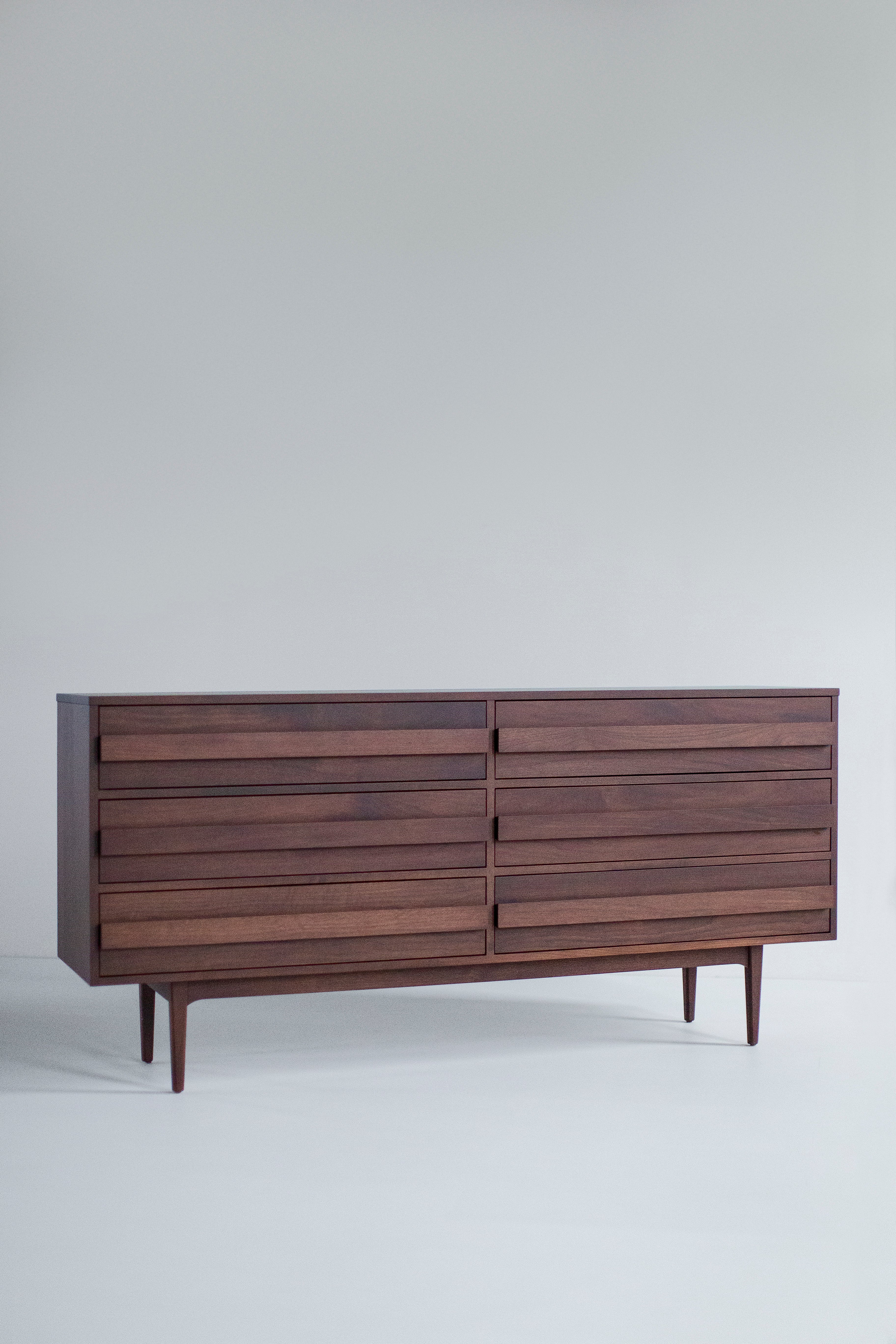 Modern 6 Foot Walnut Dresser, image 5
