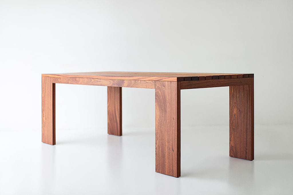 Modern Patio Furniture Chile Slatted Top Dining Table, image 03