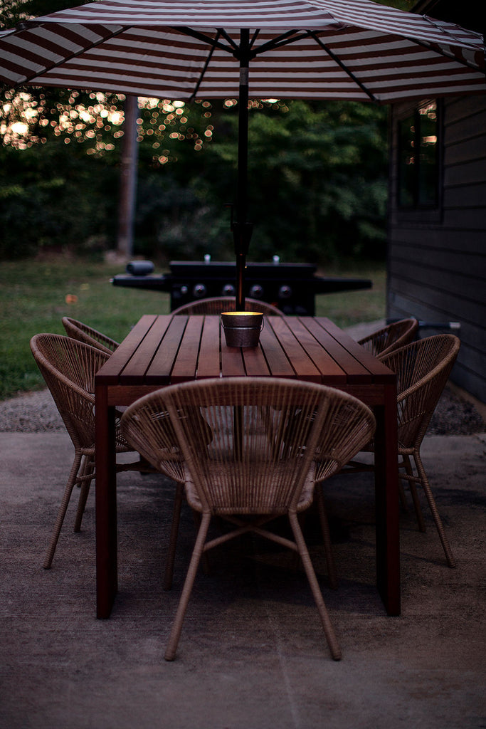 Modern Patio Furniture Chile Slatted Top Dining Table, image 04