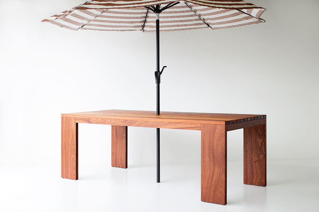 Modern Patio Furniture Chile Slatted Top Dining Table, image 05