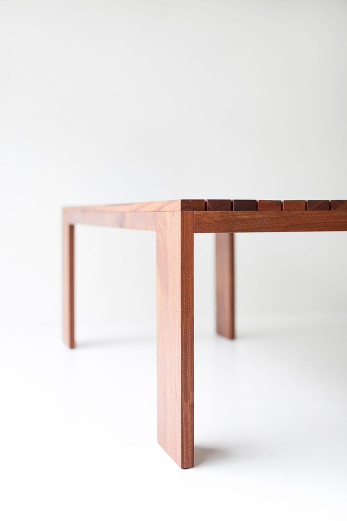 Modern Patio Furniture Chile Slatted Top Dining Table, image 08