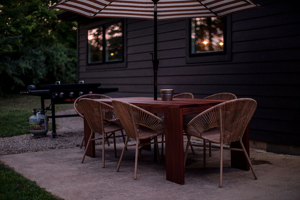 Modern Patio Furniture Chile Slatted Top Dining Table, image 10