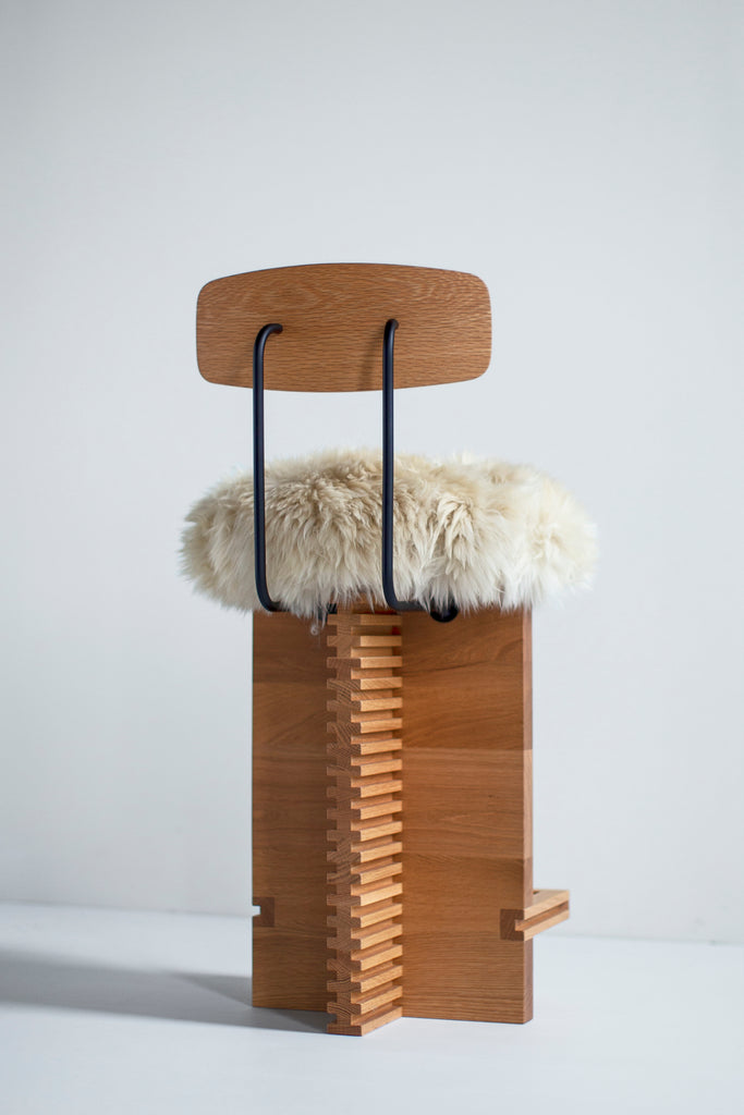 Sheepskin Counter Stool Backrest Cicely, image 9