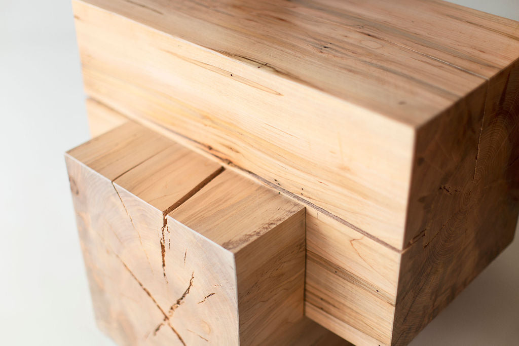 Wood Beam End Table Tetris, Image 05