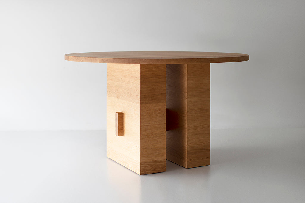 white oak round dining table surrey, image 01