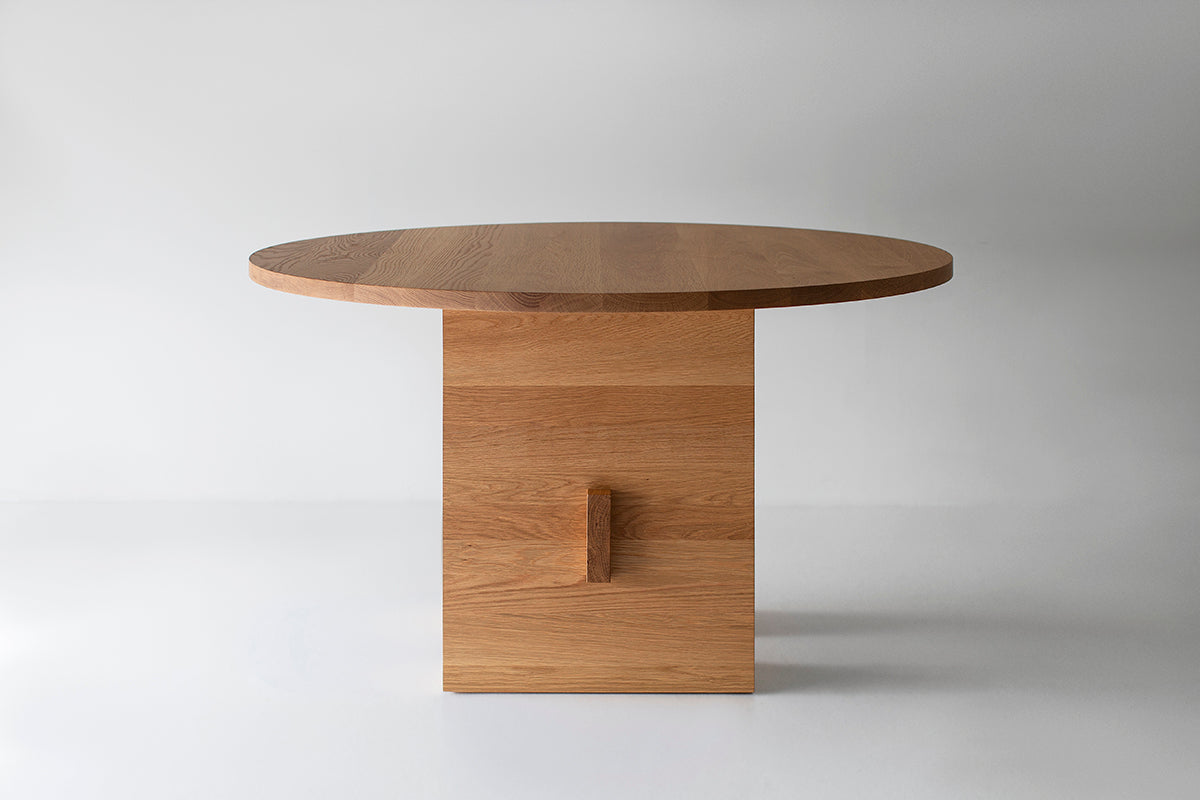 white oak round dining table surrey, image 02