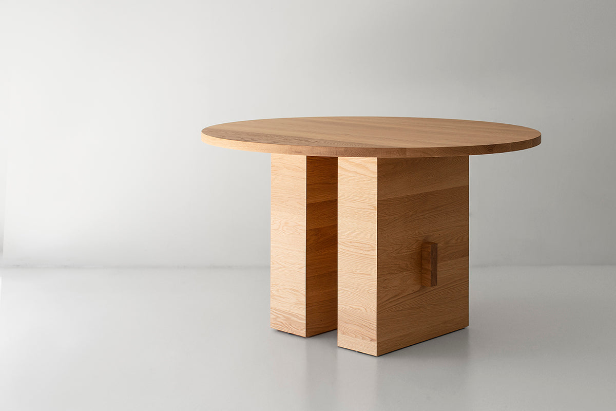 white oak round dining table surrey, image 05